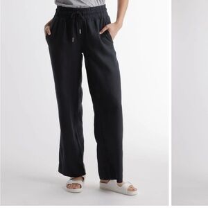 Quince 100% European Linen Wide Leg Pant Size XS black
